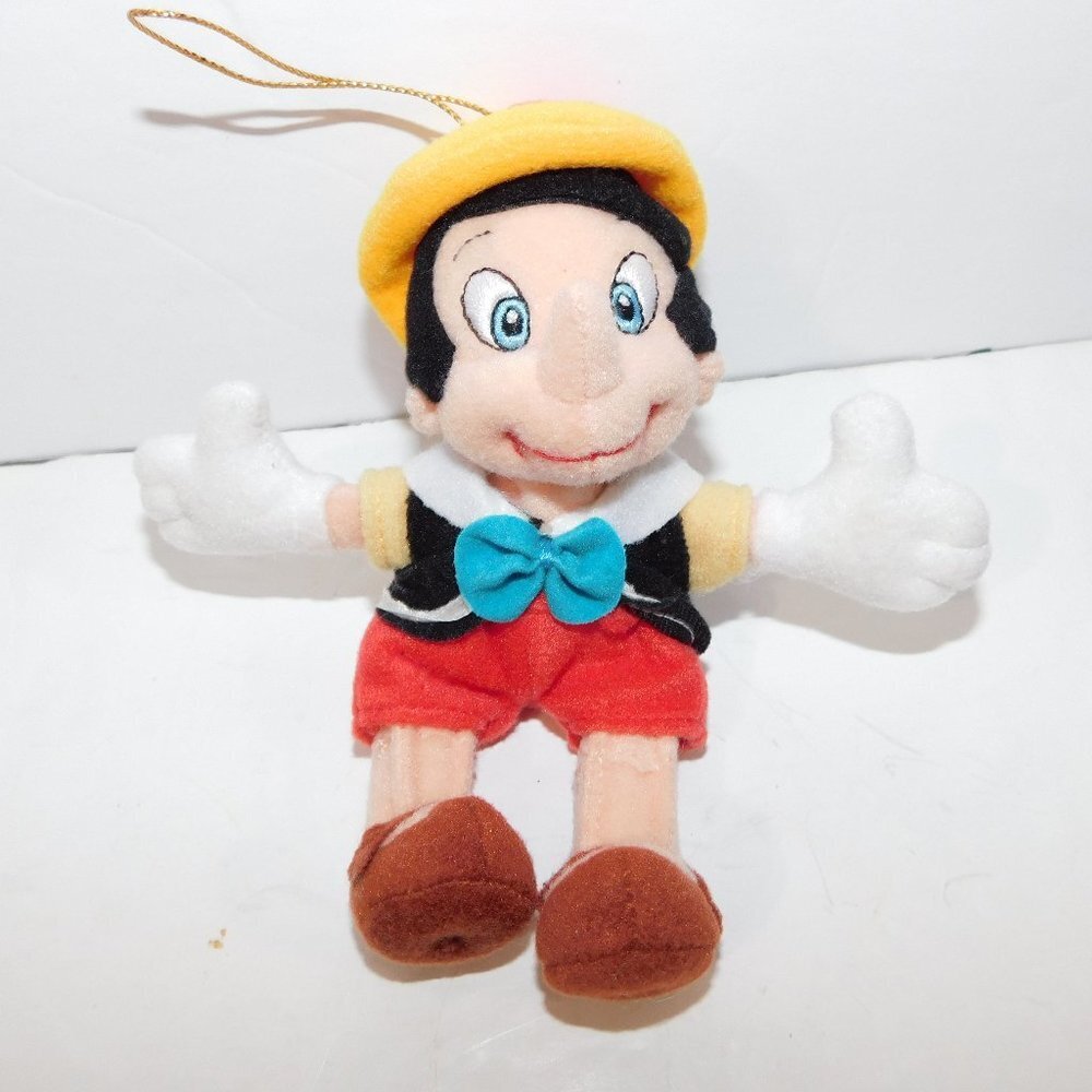 Vintage Disney Pinocchio 5" Plush Christmas Tree Ornament Doll stuffed